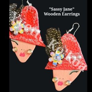 Magnificent  One-Of-A-Kind Wood Earrings! Brand new with tags!